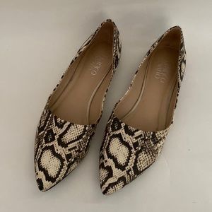 Faux snake skin flats